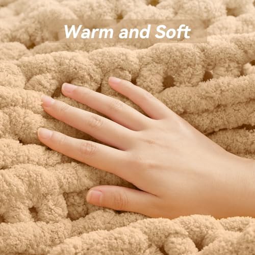 Negwoo Chunky Knit Throw Blanket, Knitted Throw Chenille Yarn, 80"*90" - Image 7