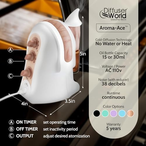 1000 Sq Ft Waterless Diffuser for Essential Oils, Made in USA Bronze Waterless Aroma Atomizer for Home Large Room Fragrance, Home Scent Machine, Air Aromatherapy with Adjustable Timer - Image 5