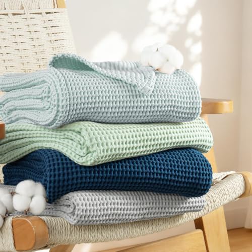Exclusivo Mezcla 100% Cotton Breathable Waffle Blanket Twin Size, 60"x80" - Image 6