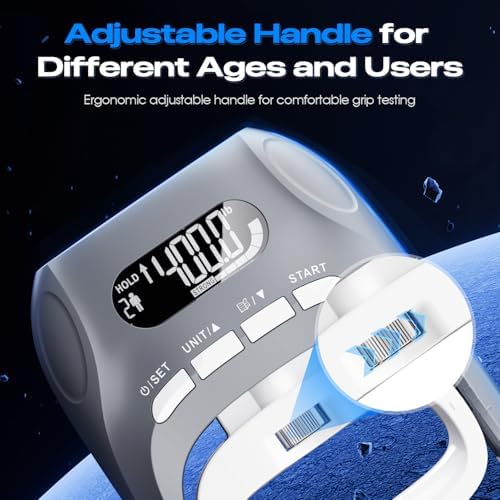 Electronic Grip Strength Tester With Adjustable Hand Gripper, Hand Dynamometer of 400lbs/180kg Tester Set with Digital Display – Precision Training for Rehab, Fitness, and Home Gym - Image 5