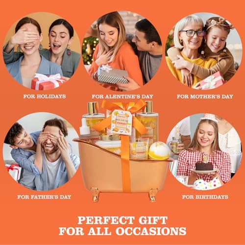 Orange spa gift set Great Gift, Spa Gifts for girls, Bath & Body care Set - Image 5