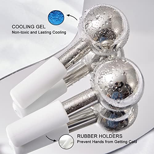 pfefe Ice Globes for Face & Eyes, Unbreakable Stainless Steel Cryo Sticks for Beauty Routines, Facials Cold Roller Cooling Globes for Puffiness, Wrinkles, Dark Circles, Headaches - Image 3