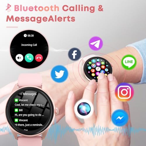 Smart Watch for Women, 1.39" HD Touchscreen Smartwatch with 120 Sports Modes, AI Voice Assistant, Heart Rate/Sleep Monitor, Bluetooth Call & Music Control Fitness Watch for iPhone/Android (Pink) - Image 6