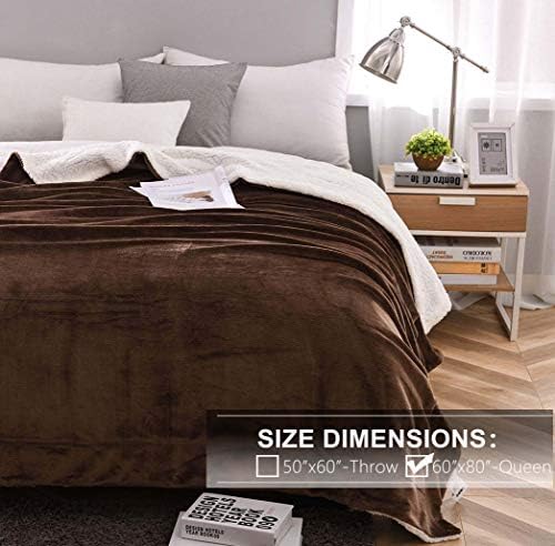 NANPIPER Sherpa Blanket Twin Thick Warm Throw for Winter Bed Super Soft Fuzzy Flannel Fleece/Wool Like Reversible Velvet Plush Blankets (Brown Twin Size 60"x80") - Image 2