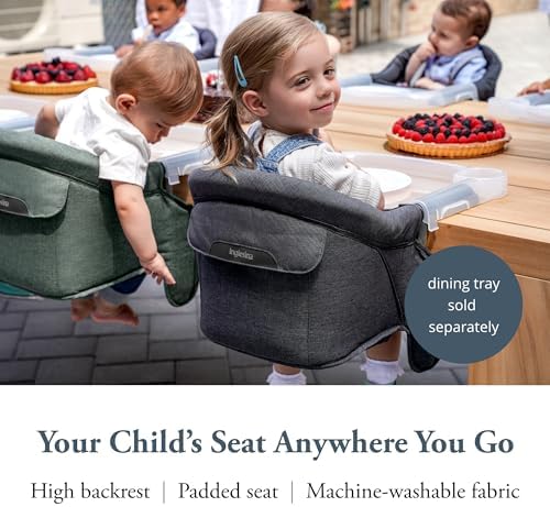 Inglesina Fast Table Chair, Charcoal Gray Melange - Portable Baby High Chair - for Babies & Toddlers up to 37 lbs - Fits Tables 0.8'' to 3.5'' Thick - Compact & Easy to Use - Travel Bag Included - Image 2
