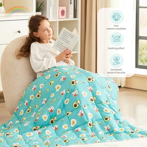 Weighted Blanket - 7 lbs Green Avocado Heavy Blanket - Small Size Breathable Lap Blanket(41"x60", 7 lbs) - Image 3