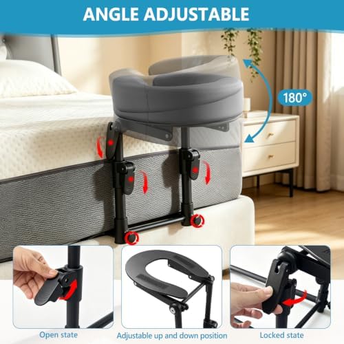 Massage Headrest for Bed, Massage Face Cradle at Home, Adjustable Bed Massage Head Holder for Sleeping Mattress, Face Down Pillow After Eye Surgery (Gray) - Image 2