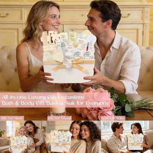 37Pcs Rose Jasmine Bath and Body Gift Basket, Facial Skin Care Set, Spa Kit - Image 3