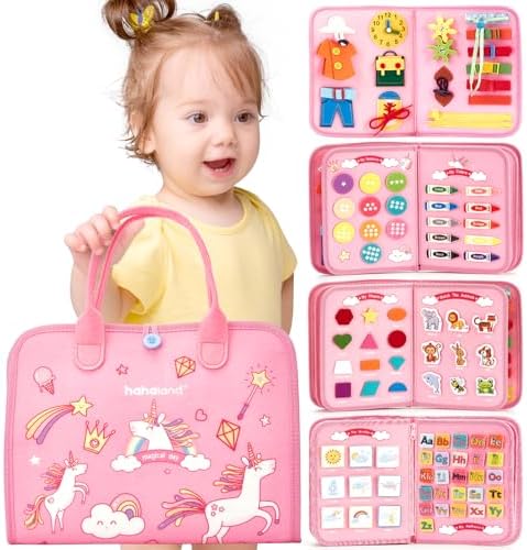 hahaland Busy Board Montessori Toys Busy Book Toddler Girl Gifts Travel Toy by hahaland