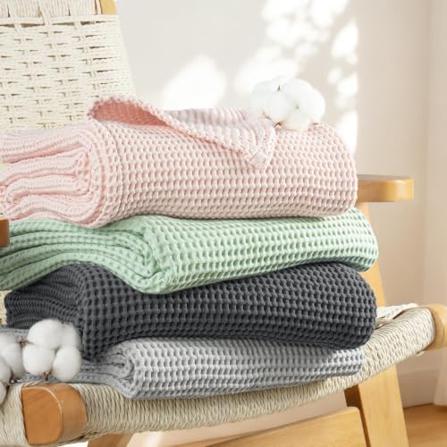 Exclusivo Mezcla 100% Cotton Breathable Waffle Blanket Queen Size, 90"x90" - Image 6