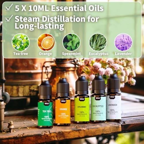Essential Oils for Diffuser for Home, Top 5 Aromatherapy Oils,Candle&Soap Making,10ml（Orange, Lavender, Peppermint, Eucalyptus, Tea Tree） - Image 2