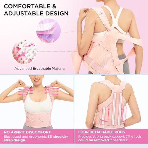 Vicorrect Posture Corrector for Women and Men: Adjustable Back Brace for Upper Back Support - Shoulder Neck Pain Relief - Lightweight Breathable Design - Image 5