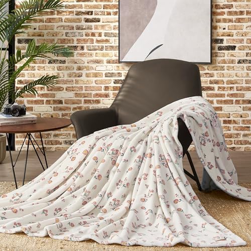 Lucky Brand Daisy Ivory Floral 66"X90" Cozy Plush Blanket - Premium Microfiber Throw for Luxurious Comfort and Style Twin/Twin XL Size - Image 3