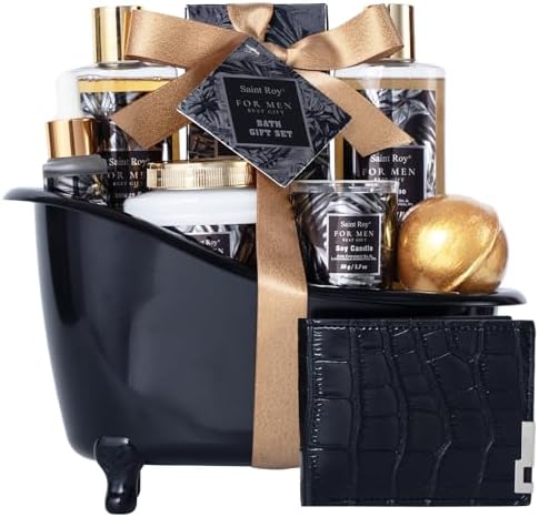 Gift for Dad Spa Gifts for Men Bath & Body Kit Spa Gift Set, Man Spa Basket by SaintRoy