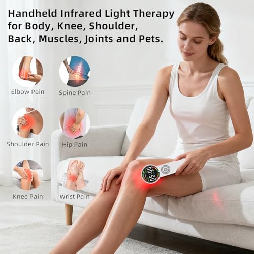 Handheld Red Light Therapy Device with Pulse Mode, 3 Wavelengths Infrared & Near Infrared Light Therapy for Body, Knee, Shoulder, Back, Joints & Muscles, 5 Core Modes, Safe for Humans and Pets - Image 6