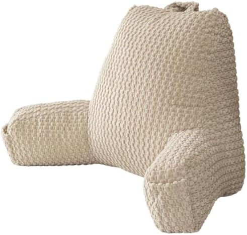 Sit Up Pillow for Reading Nook,Backrest for Teens,White Corduroy,M by Wervity