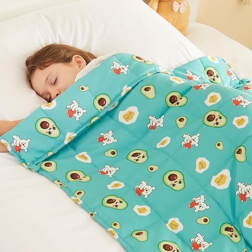 Weighted Blanket - 3 lbs Green Avocado Heavy Blanket - Small Size Breathable Lap Blanket(36"x48", 3 lbs) by HOSUKKO