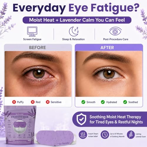 Eye Serenity Steam Eye Mask, Heated Eye Mask Fast Relief for Stye, Lavender - Image 2