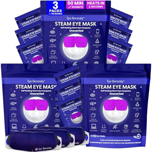 Eye Serenity Steam Eye Mask, Heated Eye Mask Fast Relief for Stye Unscented by LureEssentials