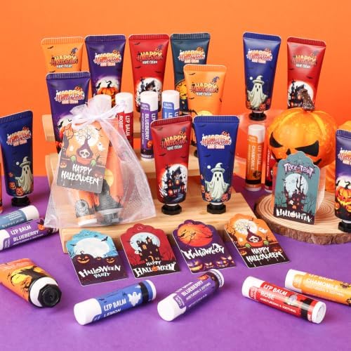 KONEUK 30 Pack Halloween Lip Balm & Hand Cream Set, Bulk Halloween Gifts - Image 7
