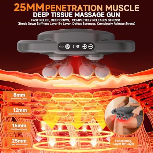 12 Head Massage Gun Deep Tissue,Electric Back Muscle Percussion Massager - Image 3