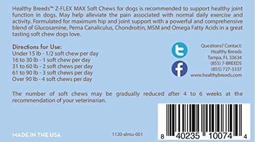 Healthy Breeds Alaskan Malamute Z-Flex Max Hip and Joint Soft Chews 50 Count - Image 4