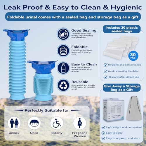 Pee Bottles for Men, Adjustable Emergency Urinal 2PCS Portable Toilet 750ml - Image 5