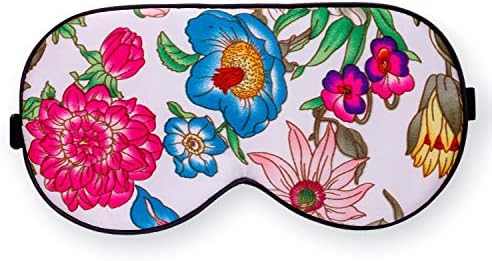 Maxfeel 100% Pure Silk Eye Mask - Sleep Eye Cover in Printed Colors (#10) by MAXFEEL
