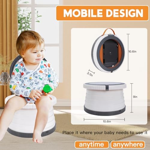 SunnySmile Portable Toilet for Kids,Portable Potty Seat for Toddler Travel,Travel Potty with Travel Bag, Applicable to Camping, Indoor/Outdoor Use, Includes 45 Replacement Bags (Grey) - Image 6