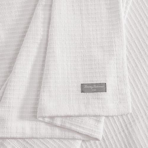 Tommy Bahama - Queen Blanket, Naturally Soft & Breathable Bedding for Couch or Bed, Lightweight for Year Round Comfort (Woven Textured Natural White) - Image 3