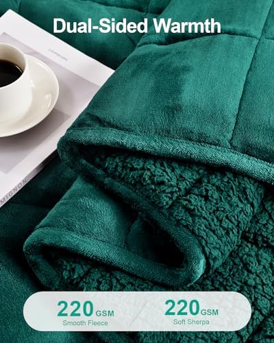 Ultra Soft Sherpa Weighted Blanket for Adults, 48"x72" 15lbs Heavy Blankets - Image 3