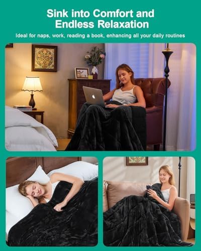 Ultra Soft Sherpa Weighted Blanket for Adults, 48"x72" 12lbs Heavy Blankets - Image 4