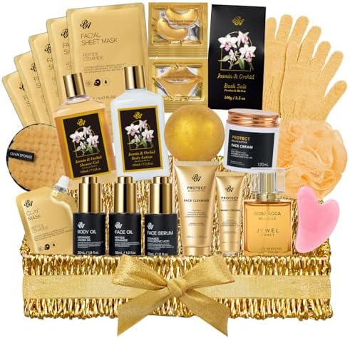 Gifts for Women, 32 Pcs Orchid Spa Basket Gift for Women,Face Skin Care Set by RAROSAACCA
