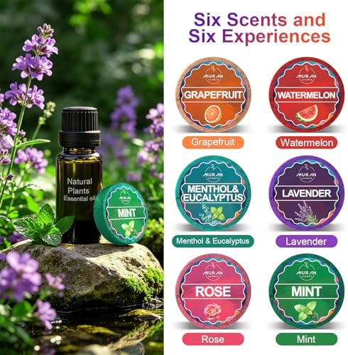 Shower Steamers Aromatherapy Birthday Gifts for Women, Christmas Stocking Stuffers Gifts for Mom Wife Self Care SPA Relaxation, Stress Relief Eucalyptus Lavender Shower Bombs Essential Oils 6 Tablets - Image 2