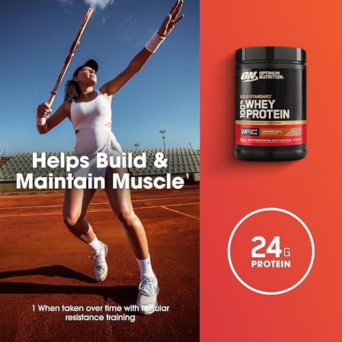 Optimum Nutrition Gold Standard Whey Protein Powder, Cinnamon Roll, 1 LB - Image 4