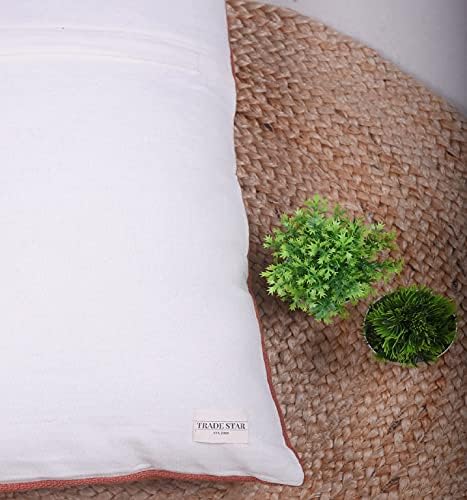 Trade Star Decorative Throw Pillow Cover 100% Cotton Cushion Case Handloomed Pillow Cover Authentic Couch Cushion Case Handmade Lumbar Spring Fall Decor Pillow Cover (Rust Snow 14X22 INCHES) - Image 5