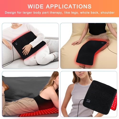 bonodave Red Light Therapy for Body, 19.8" x 12" Infrared Light Therapy Pad XL Large Red Infrared Heating Therapy Wrap Pad Belt for Back Shoulder Leg Relief Home Office Use, Ideal Gift - Image 3