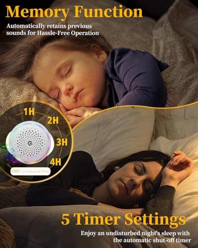 White Noise Sound Machine with 27 Soothing Sounds,Sleep Sound Timer and Memory Function - Portable Sound Machine for Baby and Adult at Home,Office,Travel and More - Image 5