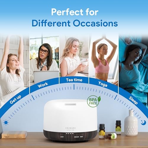 ASAKUKI Essential Oil Diffuser for Home, 500ML Aromatherapy Humidifier - Image 5
