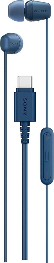 Sony IER-EX15C USB-C Plug, Wired in-Ear Headphones with Mic, Blue | For iPhone and Android Phones, Built-in Multi-Function Button, Volume and Mic Control, Supports USB Audio Class 1.0 Devices by Unknown
