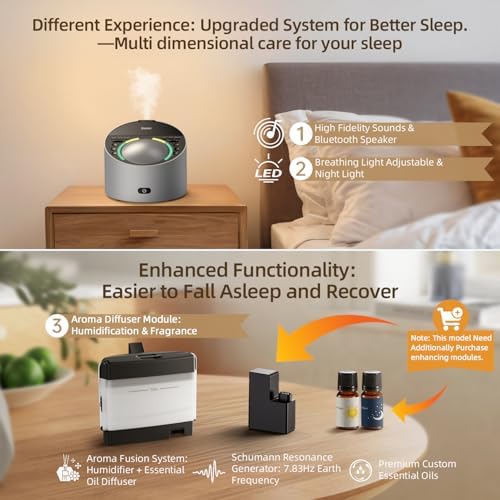 Sound Machine with Aroma Diffuser, Premium Metal Shell 12W White Noise Machine, Soothing Night Light, 50+ Natural Sounds for Sleep, Focus, Relaxation, Perfect System for Adults Kids Baby - Image 2