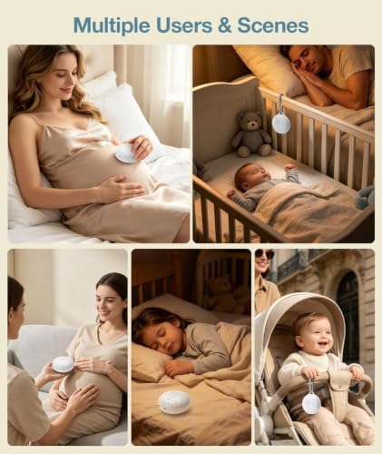 Baby White Noise Machine with Night Light, Portable Sound Machine - Image 3
