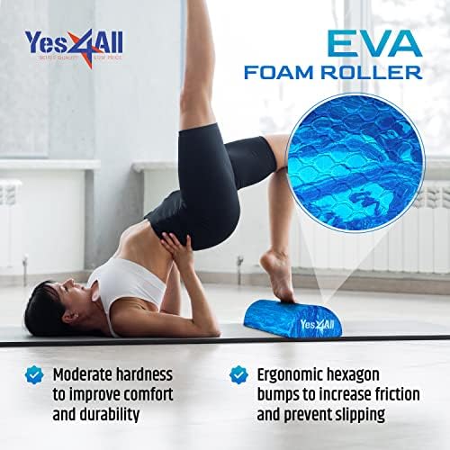 Yes4All EVA Firm Foam Roller for Stretching, Half Yoga Back Roller for Muscle Massage for Pilates, Yoga, Balance & Core Exercises - 12/36 inches - Image 3