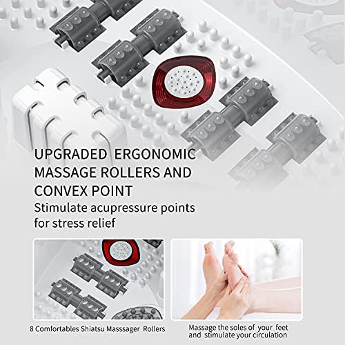 RIGHTMELL Foot Spa Bath Massager with Heat, Bubble and Vibration, Digital Temperature Control, Pedicure Foot Soaker with 8 Rollers for Soothe and Comfort Feet - Image 4