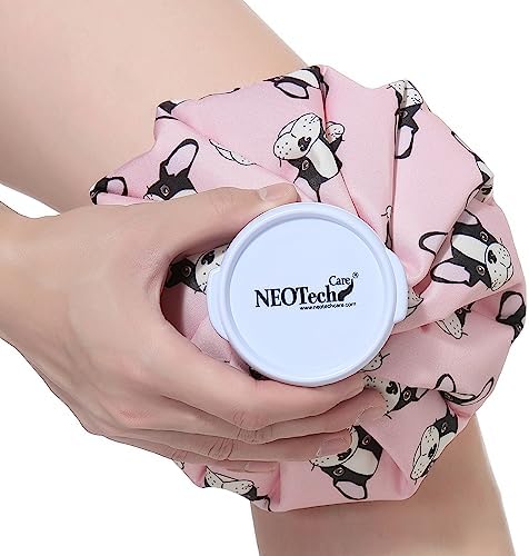 Neotech Care Ice Bag with Screw Top Lid (Pink Bulldog Design, 8 inch) by NEOtechCare