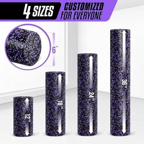 Yes4All High-Density EPP Round Back Roller Foam, Exercise Foam Roller for Yoga, & Pilates, Multiple Sizes and Colours, Purple Speckled - 18 inches - Image 6
