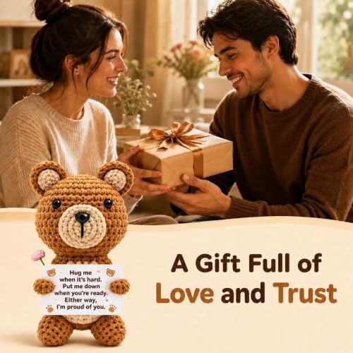 Inspirational Gifts for Women Men Positive Crochet Handmade Bear Gift - Image 2
