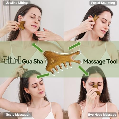 4Pcs Wood Therapy Massage Tools Lymphatic Drainage Massager Wooden Massager Body Sculpting Tools for Maderoterapia,Anti-Cellulite,Pain Relief(4-in-1 Massager) - Image 4