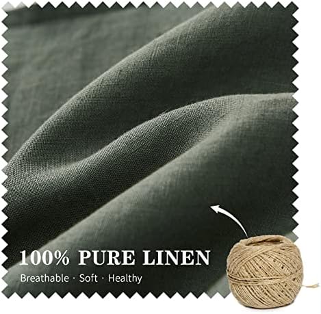 Simple&Opulence 100% Linen Lumbar Pillow Cover 12 x 20 Inches Set of 2 Rectangular Decorative Throw Cushion Cover for Couch Sofa Bed Living Room Office Soft Breathable Farmhouse - Cushing Green - Image 2