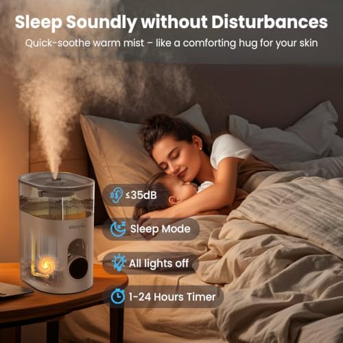 Humidifiers for Bedroom Large Room -GloryAir 6L Cool & Warm Mist Humidifier - Image 3